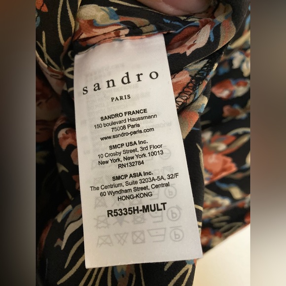 SANDRO 'Sven' Silk Midi Dress Size 2 - Picture 9 of 10